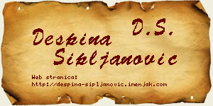 Despina Sipljanović vizit kartica